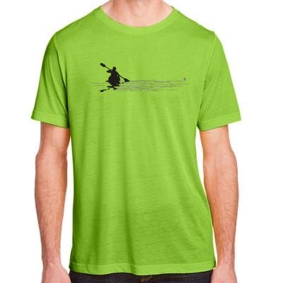 Kayaking Graphic Kayak Silhouette Kayaker Canoe Paddling Adult ChromaSoft Performance T-Shirt