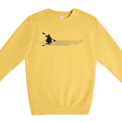 Kayaking Graphic Kayak Silhouette Kayaker Canoe Paddling Premium Crewneck Sweatshirt