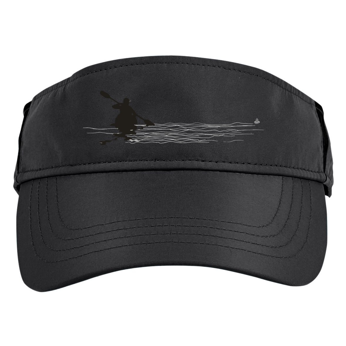 Kayaking Graphic Kayak Silhouette Kayaker Canoe Paddling Adult Drive Performance Visor