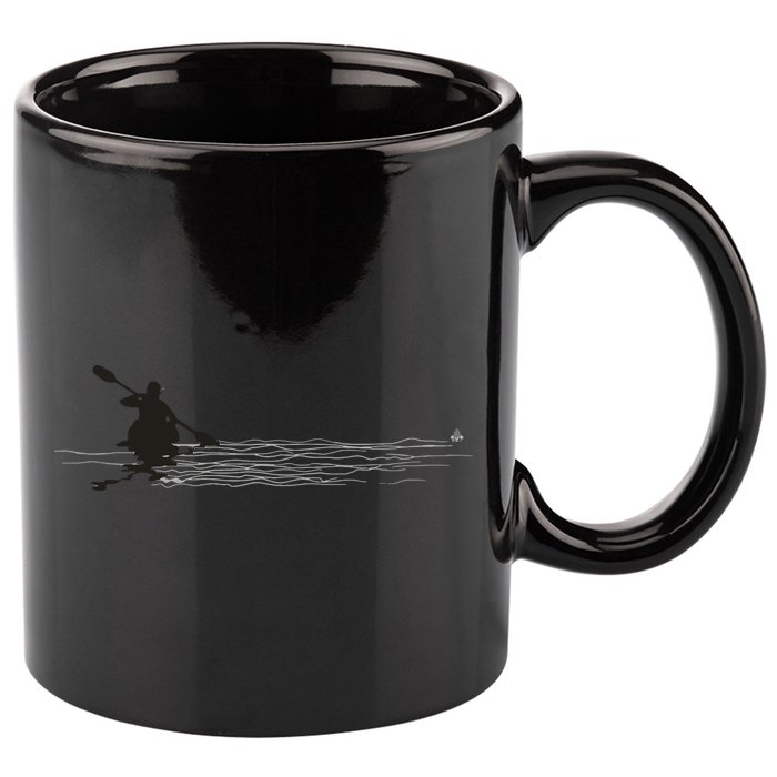 Kayaking Graphic Kayak Silhouette Kayaker Canoe Paddling 11oz C Handle Ceramic Mug