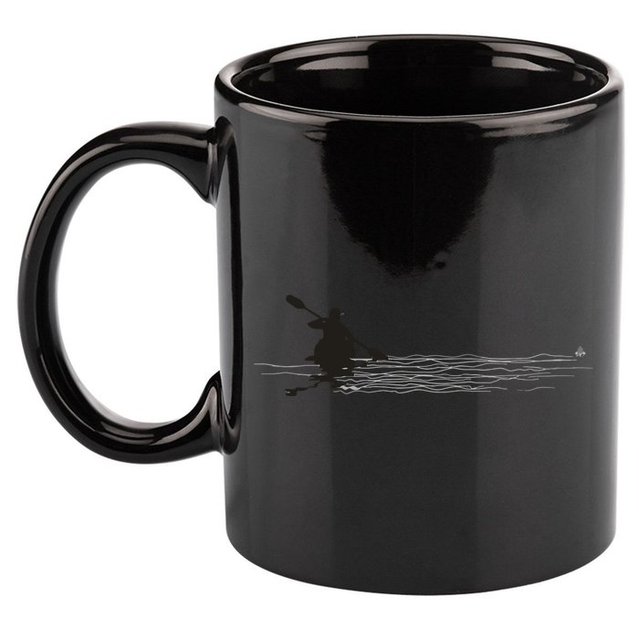 Kayaking Graphic Kayak Silhouette Kayaker Canoe Paddling 11oz C Handle Ceramic Mug