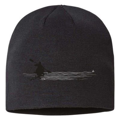 Kayaking Graphic Kayak Silhouette Kayaker Canoe Paddling Sustainable Beanie