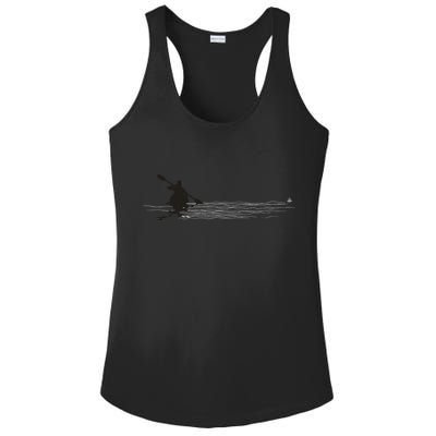 Kayaking Graphic Kayak Silhouette Kayaker Canoe Paddling Ladies PosiCharge Competitor Racerback Tank
