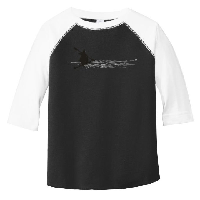 Kayaking Graphic Kayak Silhouette Kayaker Canoe Paddling Toddler Fine Jersey T-Shirt