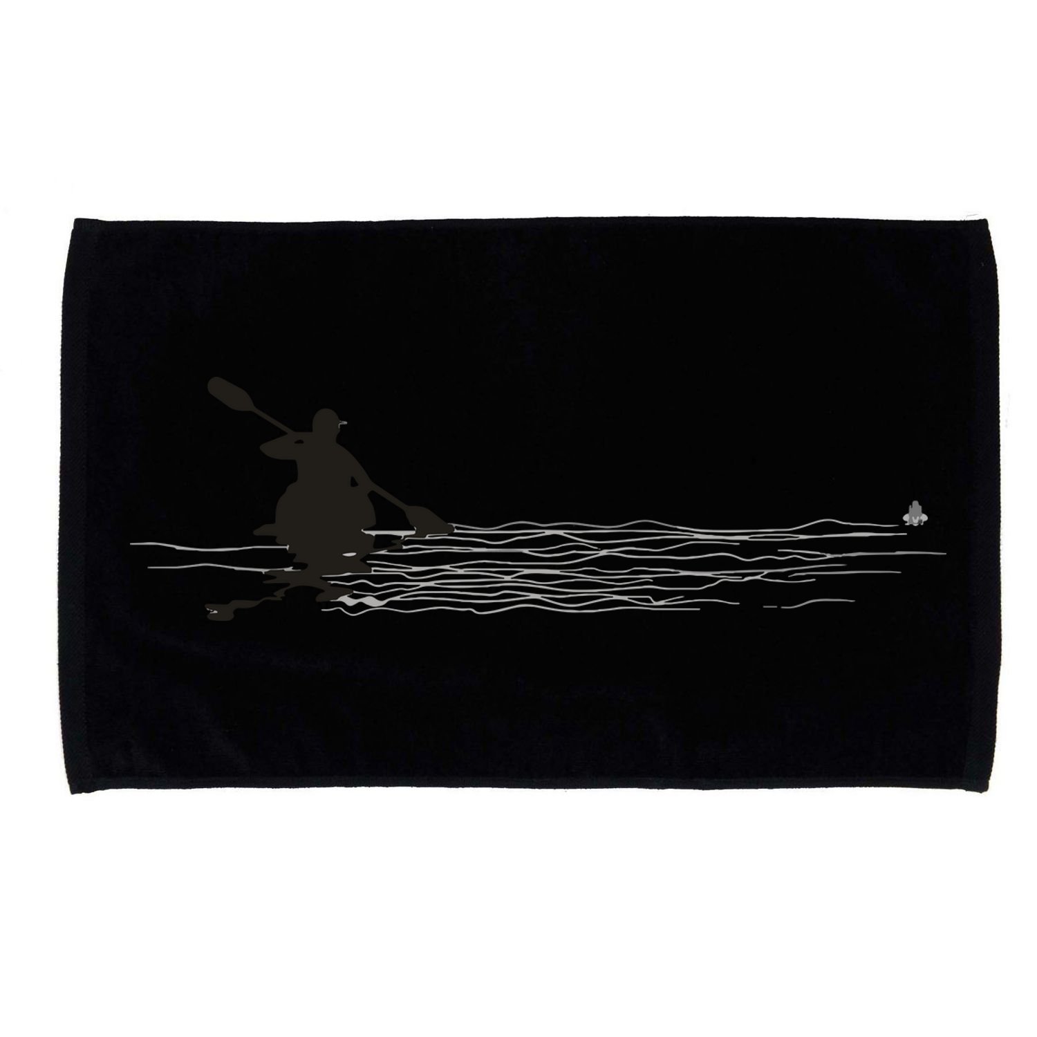 Kayaking Graphic Kayak Silhouette Kayaker Canoe Paddling Microfiber Hand Towel