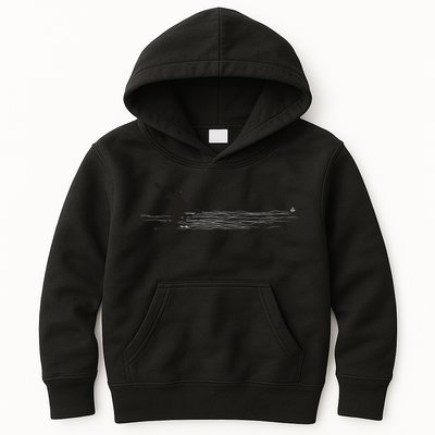 Kayaking Graphic Kayak Silhouette Kayaker Canoe Paddling Kids Hoodie