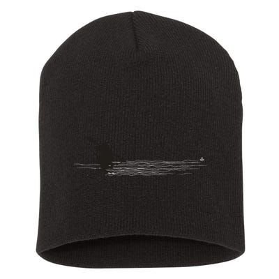 Kayaking Graphic Kayak Silhouette Kayaker Canoe Paddling Short Acrylic Beanie
