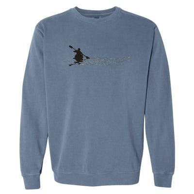 Kayaking Graphic Kayak Silhouette Kayaker Canoe Paddling Garment-Dyed Sweatshirt