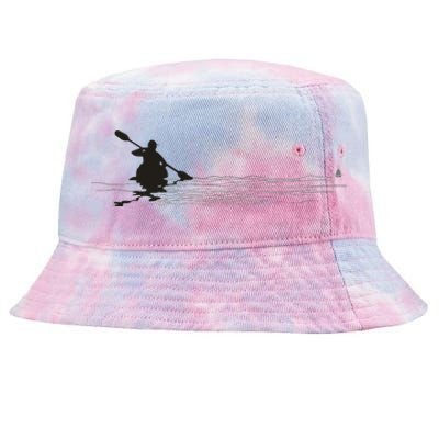 Kayaking Graphic Kayak Silhouette Kayaker Canoe Paddling Tie-Dyed Bucket Hat