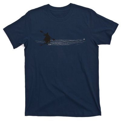 Kayaking Graphic Kayak Silhouette Kayaker Canoe Paddling T-Shirt