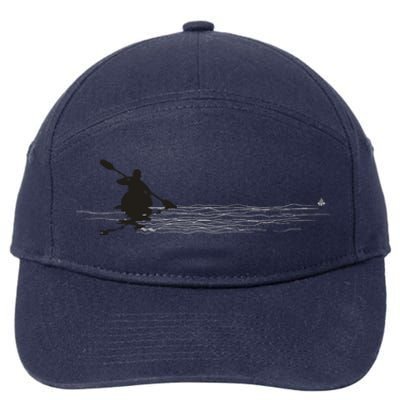 Kayaking Graphic Kayak Silhouette Kayaker Canoe Paddling 7-Panel Snapback Hat