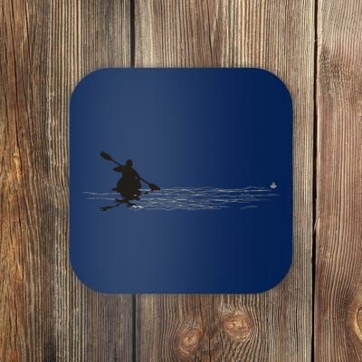 Kayaking Graphic Kayak Silhouette Kayaker Canoe Paddling Coaster