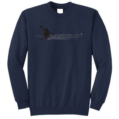 Kayaking Graphic Kayak Silhouette Kayaker Canoe Paddling Tall Sweatshirt