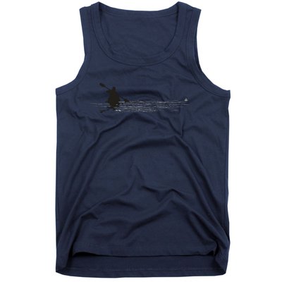 Kayaking Graphic Kayak Silhouette Kayaker Canoe Paddling Tank Top