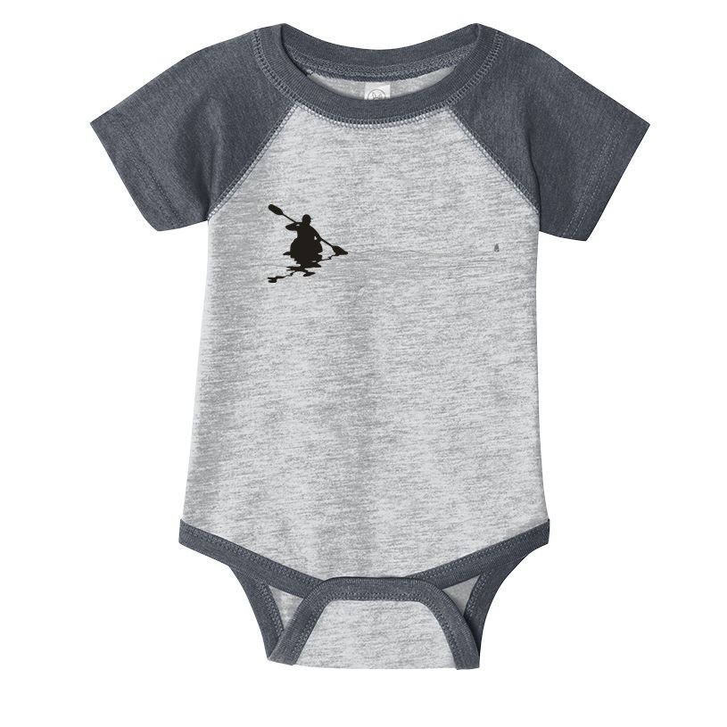 Kayaking Graphic Kayak Silhouette Kayaker Canoe Paddling Infant Baby Jersey Bodysuit