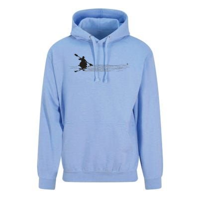 Kayaking Graphic Kayak Silhouette Kayaker Canoe Paddling Unisex Surf Hoodie