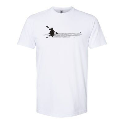 Kayaking Graphic Kayak Silhouette Kayaker Canoe Paddling Softstyle CVC T-Shirt