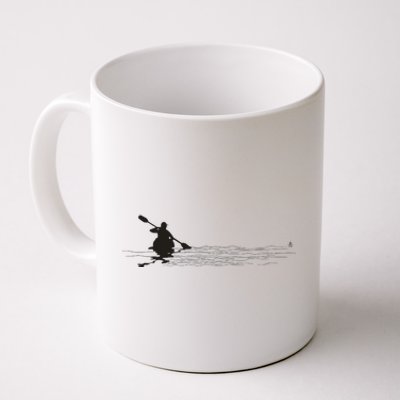 Kayaking Graphic Kayak Silhouette Kayaker Canoe Paddling Coffee Mug