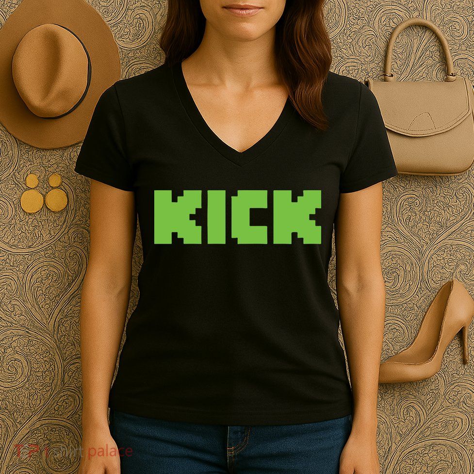 Kick Green Women's V-Neck T-Shirt
