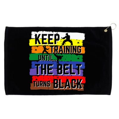 Karate Gifts Keep Training Until The Belt Turns Black Grommeted Golf Towel