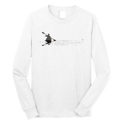 Kayaking Graphic Kayak Figure Kayaker Canoe Paddling Long Sleeve Shirt