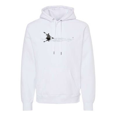 Kayaking Graphic Kayak Figure Kayaker Canoe Paddling Premium Hoodie