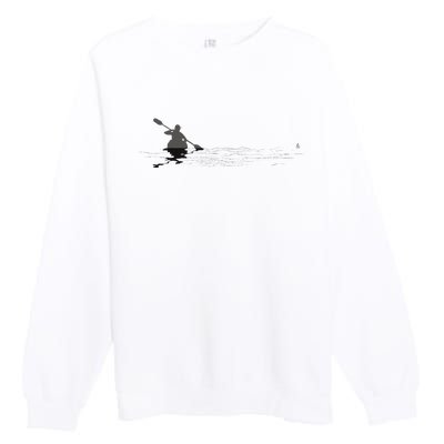 Kayaking Graphic Kayak Figure Kayaker Canoe Paddling Premium Crewneck Sweatshirt