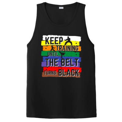 Karate Gifts Keep Training Until The Belt Turns Black Girl PosiCharge Competitor Tank