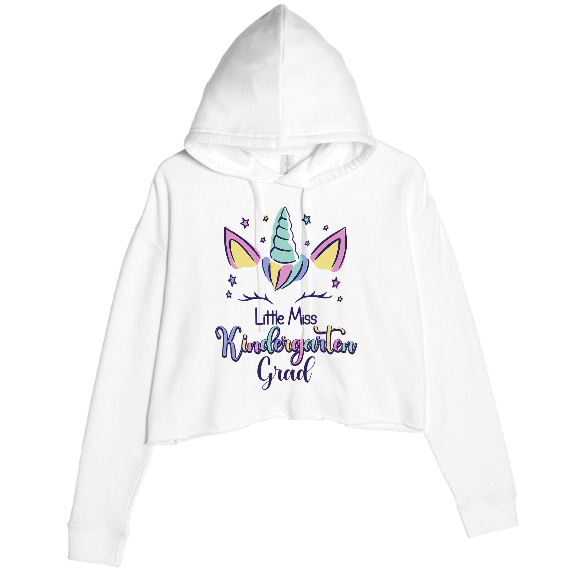 Kindergarten Graduation Kindergarten Unicorn Girl 2025 Crop Fleece Hoodie
