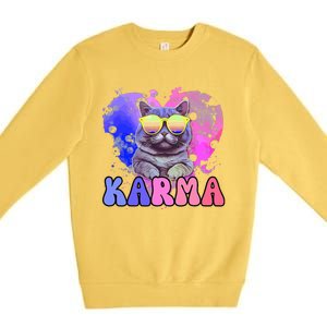 Karma Groovy Letters Pink Concert Premium Crewneck Sweatshirt