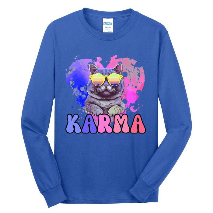 Karma Groovy Letters Pink Concert Tall Long Sleeve T-Shirt