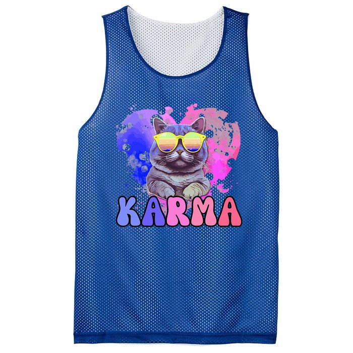 Karma Groovy Letters Pink Concert Mesh Reversible Basketball Jersey Tank