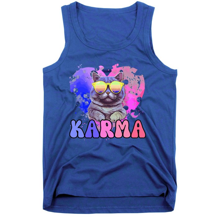 Karma Groovy Letters Pink Concert Tank Top