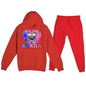 Karma Groovy Letters Pink Concert Premium Hooded Sweatsuit Set