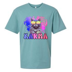 Karma Groovy Letters Pink Concert Sueded Cloud Jersey T-Shirt