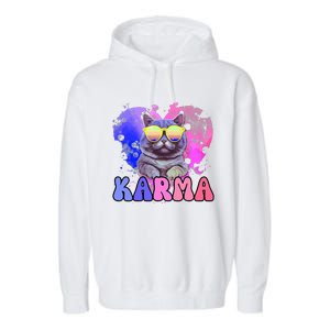 Karma Groovy Letters Pink Concert Garment-Dyed Fleece Hoodie