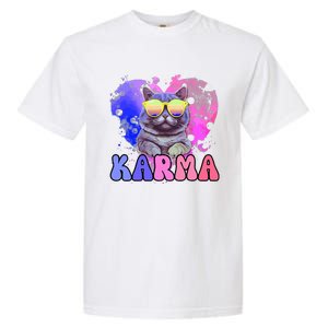 Karma Groovy Letters Pink Concert Garment-Dyed Heavyweight T-Shirt