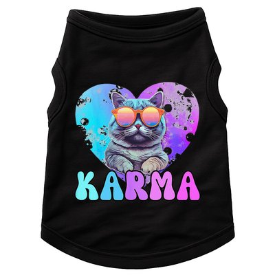Karma Groovy Letters Concert Summer Funny Heart Cat Lover Doggie Tank