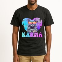 Karma Groovy Letters Concert Summer Funny Heart Cat Lover Tall T-Shirt