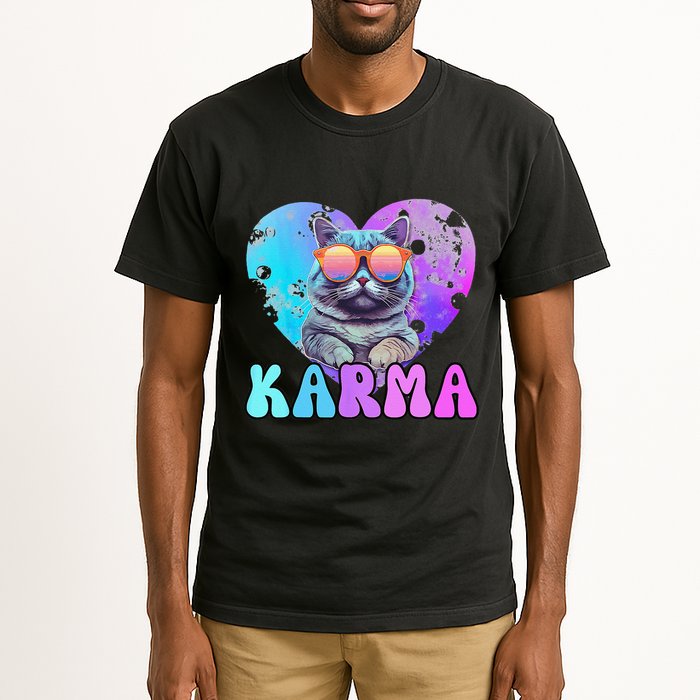 Karma Groovy Letters Concert Summer Funny Heart Cat Lover Tall T-Shirt