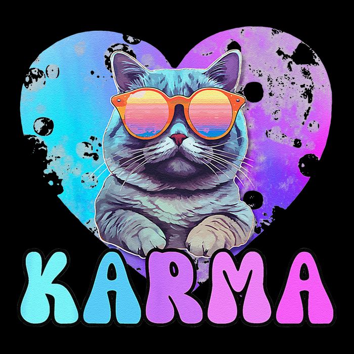 Karma Groovy Letters Concert Summer Funny Heart Cat Lover Sustainable Bucket Hat