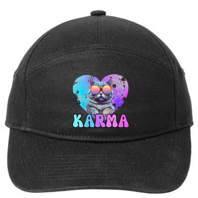 Karma Groovy Letters Concert Summer Funny Heart Cat Lover 7-Panel Snapback Hat