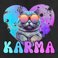 Karma Groovy Letters Concert Summer Funny Heart Cat Lover 15oz Campfire Ceramic Mug