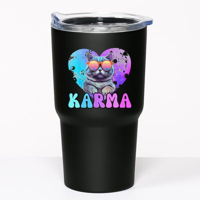 Karma Groovy Letters Concert Summer Funny Heart Cat Lover Tumbler