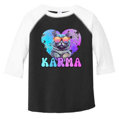 Karma Groovy Letters Concert Summer Funny Heart Cat Lover Toddler Fine Jersey T-Shirt