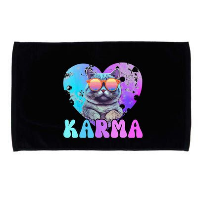 Karma Groovy Letters Concert Summer Funny Heart Cat Lover Microfiber Hand Towel