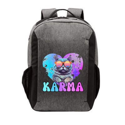 Karma Groovy Letters Concert Summer Funny Heart Cat Lover Vector Backpack