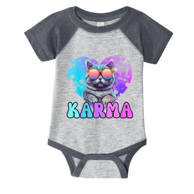Karma Groovy Letters Concert Summer Funny Heart Cat Lover Infant Baby Jersey Bodysuit