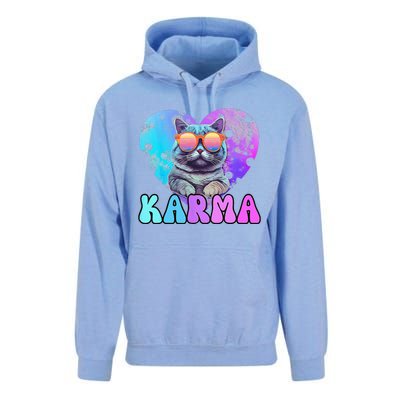 Karma Groovy Letters Concert Summer Funny Heart Cat Lover Unisex Surf Hoodie