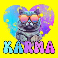 Karma Groovy Letters Concert Summer Funny Heart Cat Lover Long Sleeve Shirt